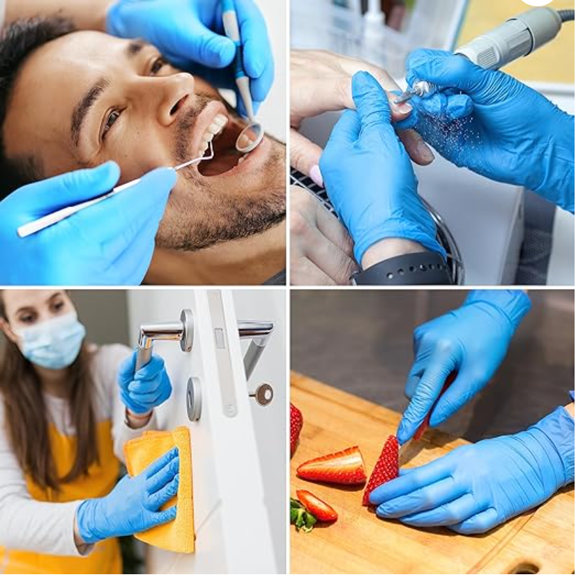 Guanti monouso in nitrile azzurro SHERIXPHARMA, medicali