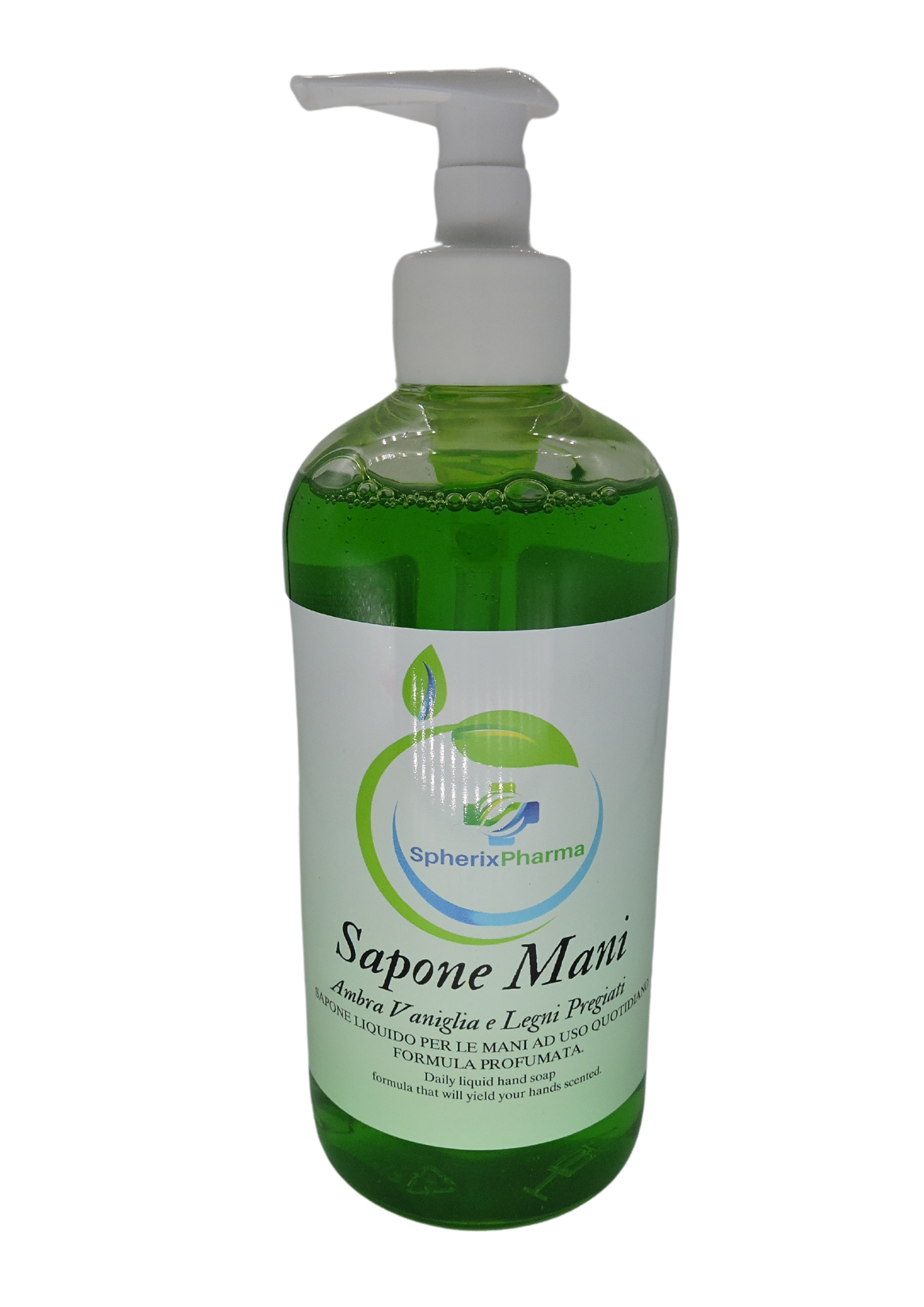 Sapone mani detergente. Profumo: ambra, vaniglia e legni pregiati 500 ML