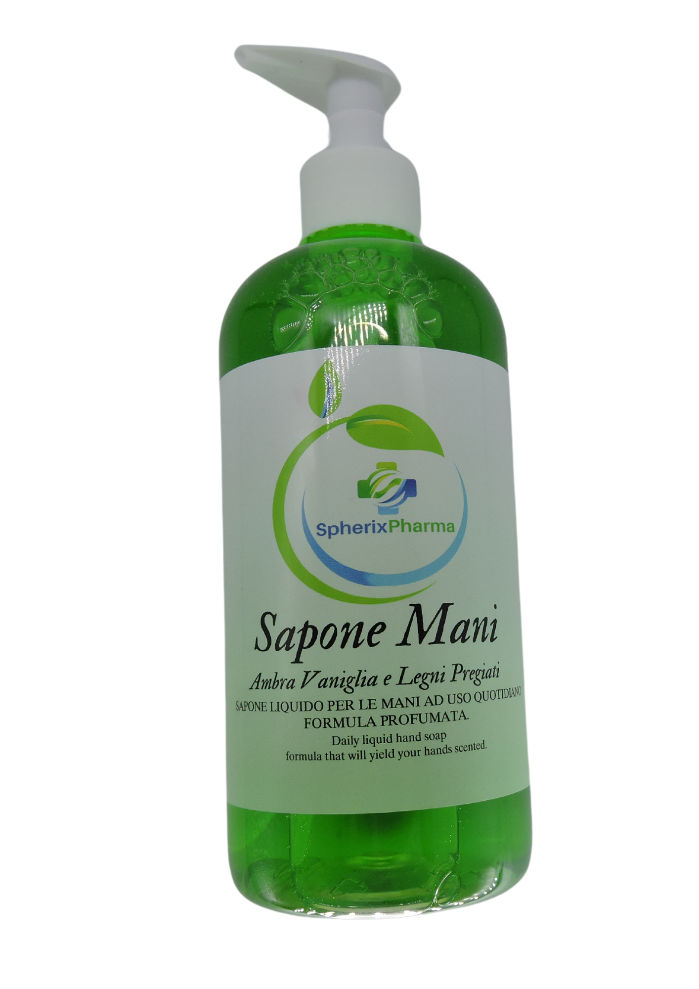 Sapone mani detergente. Profumo: ambra, vaniglia e legni pregiati 500 ML