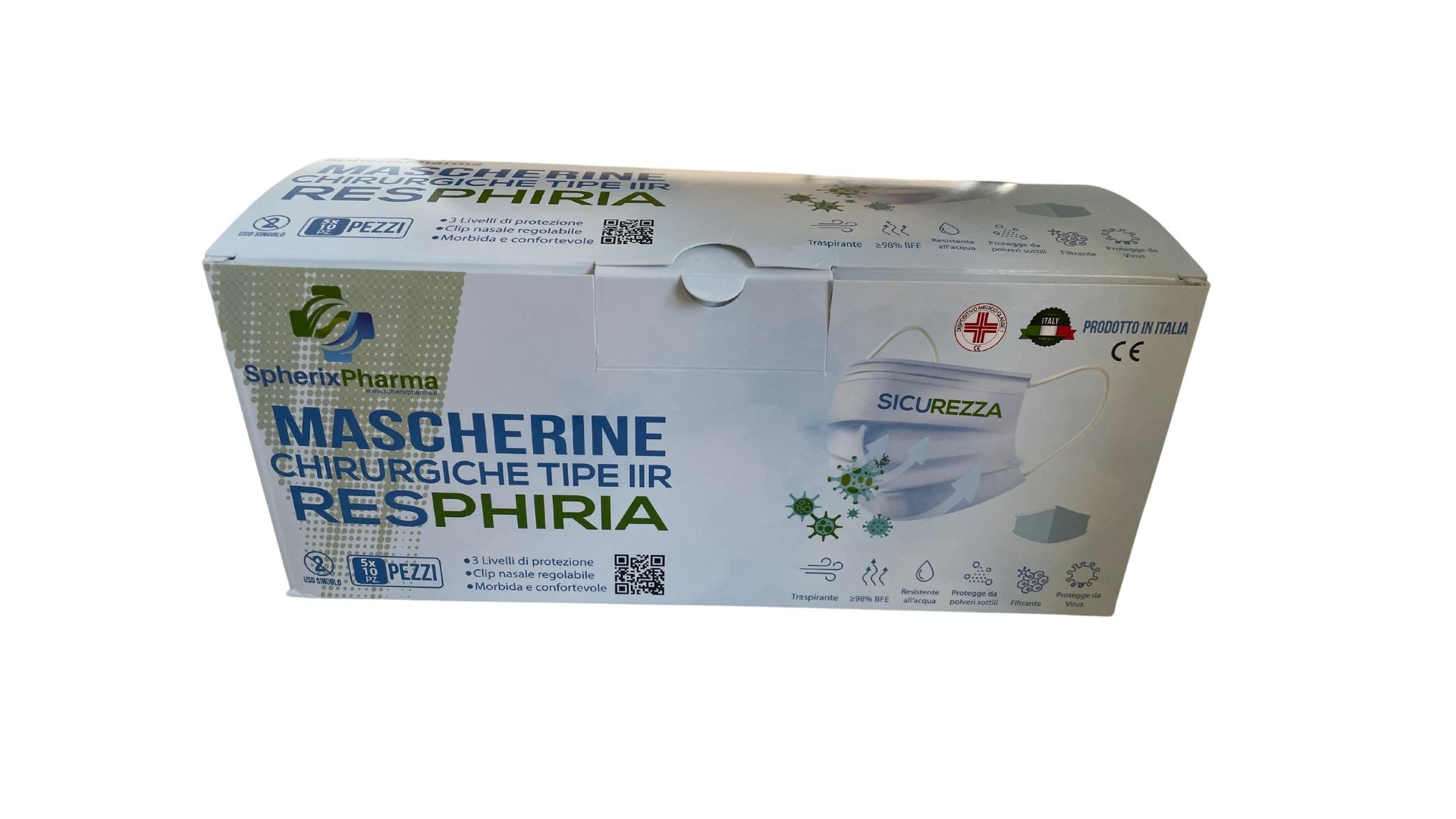 Mascherine chirurgiche type IIR, made in Italy presidio medico da 50 pz