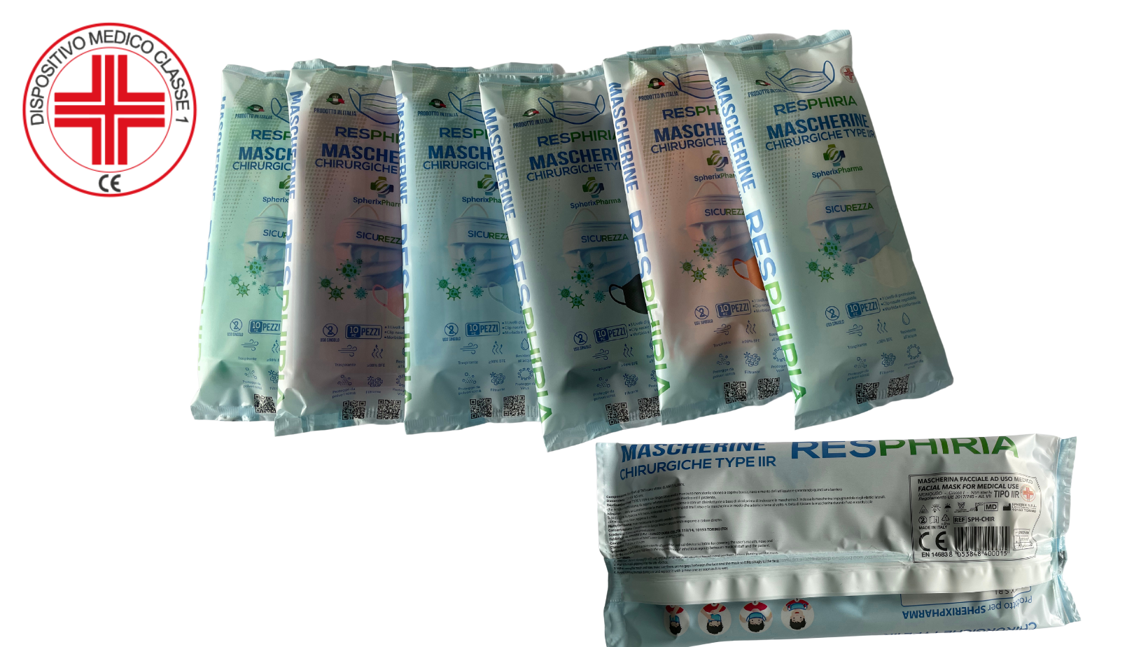 Mascherine chirurgiche type IIR, made in Italy presidio medico da 50 pz